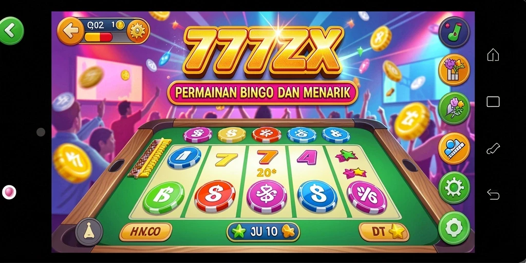 Tampilan utama gameplay Bingo di 777ZX dengan fitur menarik.