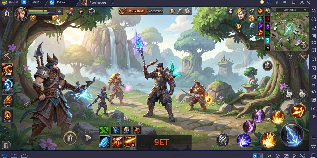 Tampilan gameplay ARPG 9ET yang menegangkan dan memukau.