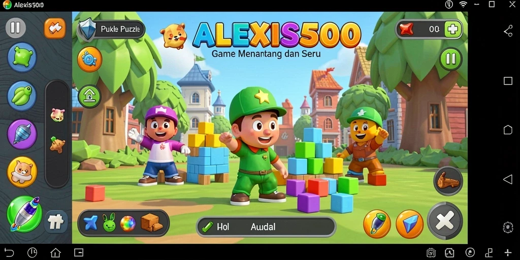 Tampilan gameplay ALEXIS500 yang seru dan menantang.