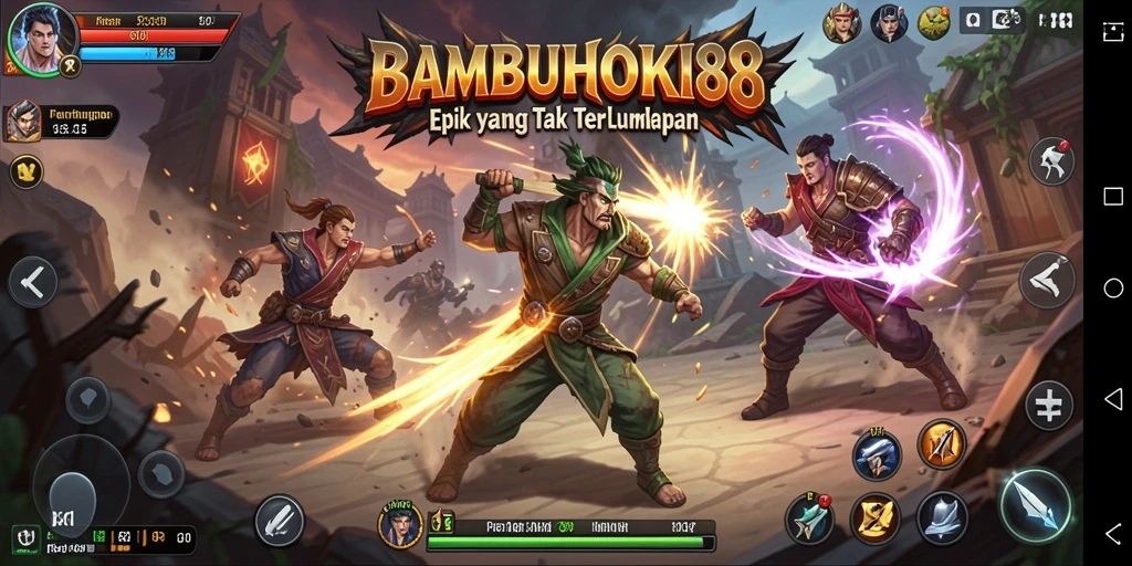 Tampilan aksi seru dari gameplay BAMBUHOKI88.