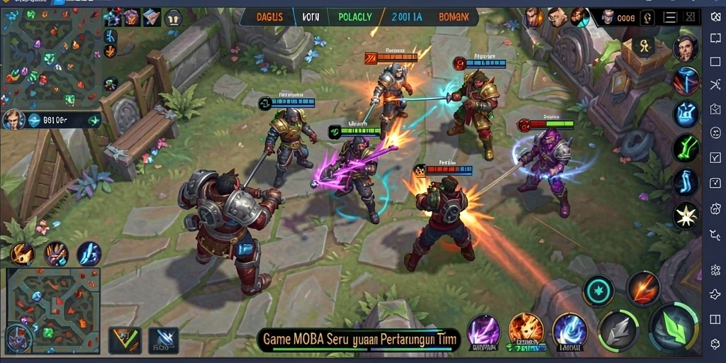 Gameplay seru di BOLAGILA dengan karakter beragam dan aksi cepat.