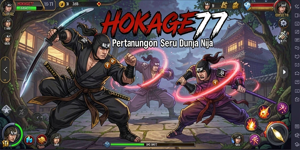 Screenshot menarik menunjukkan aksi dan ketegangan dalam pertarungan HOKAGE77.