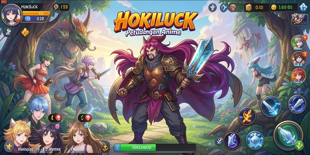 Tampilan gameplay dinamis dan karakter Anime yang memikat.