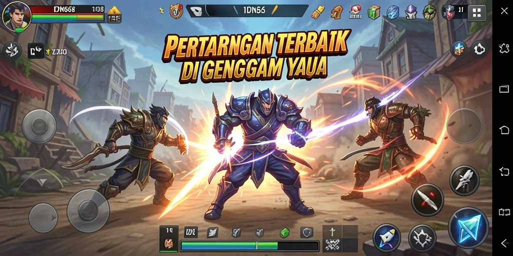 Gameplay seru dan menegangkan di IDN668 yang menampilkan pertarungan karakter.