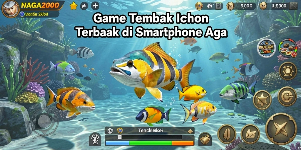 Tampilan gameplay NAGA2000 dengan ikan-ikan menunggu untuk ditembak.