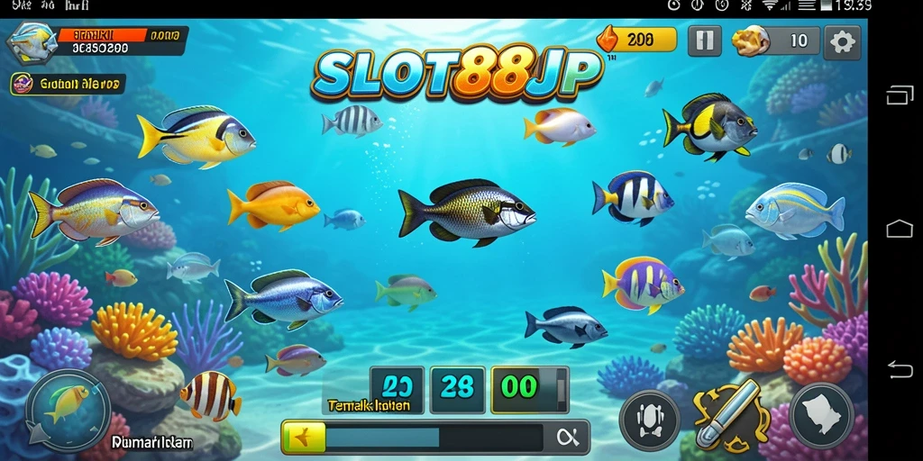 Tampilan gameplay menarik dari SLOT88JP saat menangkap ikan.