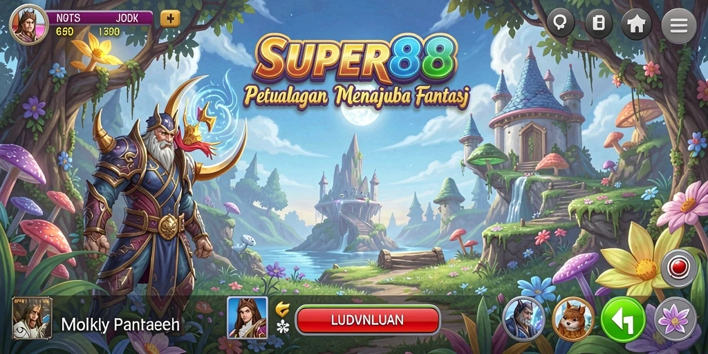 Tampilan utama gameplay SUPER88 yang menakjubkan dan penuh tantangan.