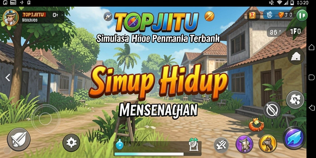Tampilan menarik dari gameplay TOPJITU dalam simulasi kehidupan.