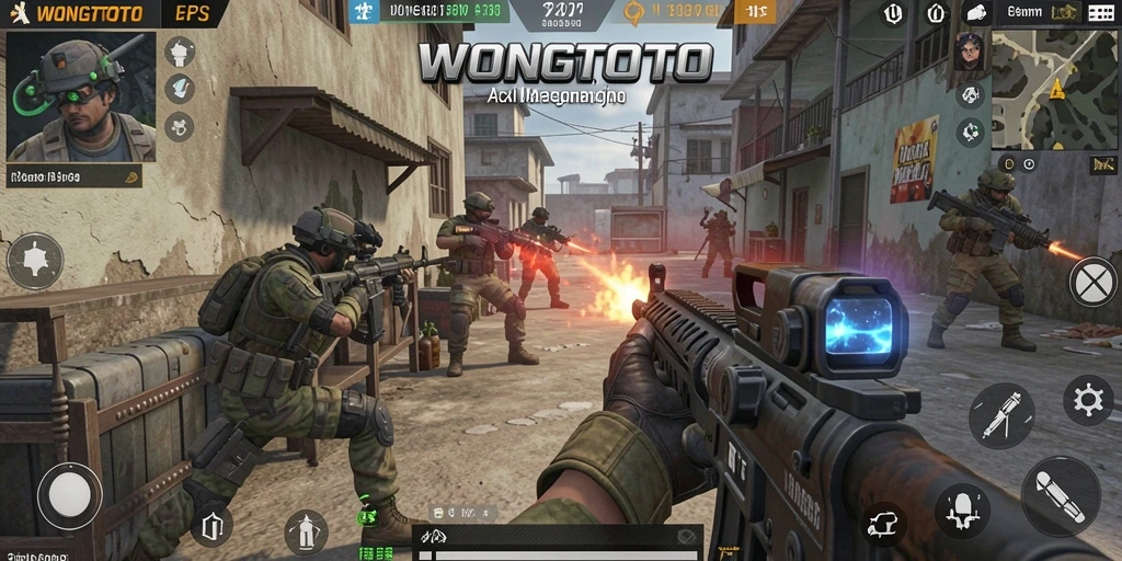 Gameplay intens WONGTOTO dalam pertempuran FPS.